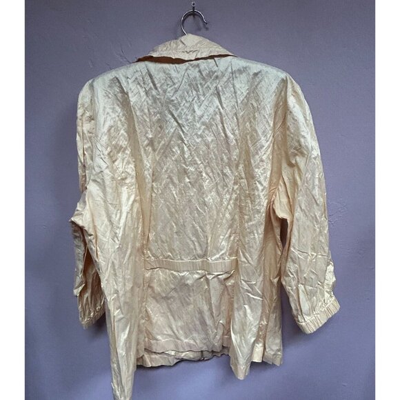 Zenergy by Chico's Womens Full Zip Windbreaker Jacket Ruched Yellow Size 3 / XL - Picture 2 of 8